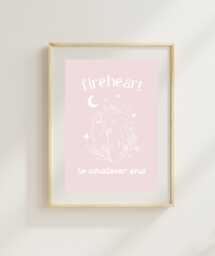 Fireheart Art Print - Romantasy Readers Bookish Book Girlies Poster Dragons Tog Fantasy - thumbnail 1