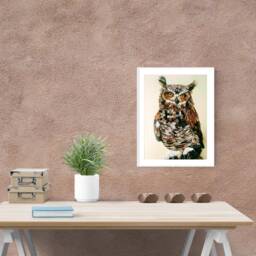 Quilled Paper Owl Wall Art Handmade Fringed Decor - thumbnail 1