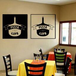 Pizza Wall Decal Pizzeria Window Decor, Removable Vinyl Sticker T586 - thumbnail 1