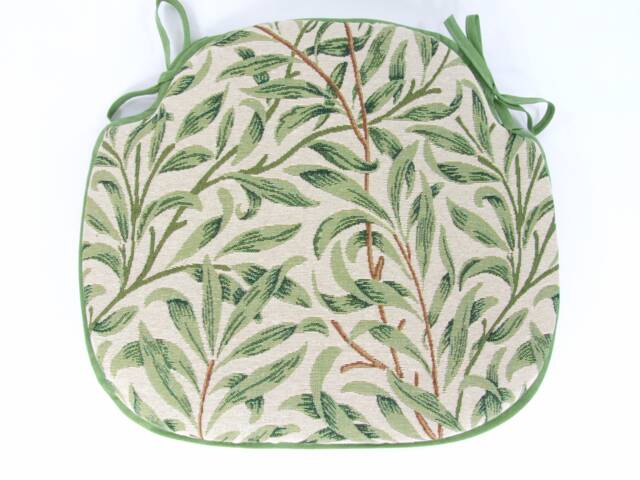 William Morris - Willow Bough Sage Tapestry Large Spindle Back Tie-On Seat Pads Dining/Patio/Garden/Kitchen - image 1