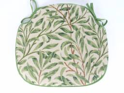 William Morris - Willow Bough Sage Tapestry Large Spindle Back Tie-On Seat Pads Dining/Patio/Garden/Kitchen - thumbnail 1