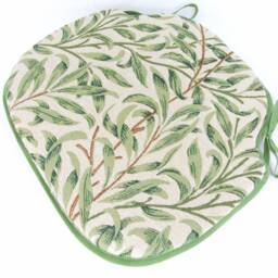 William Morris - Willow Bough Sage Tapestry Large Spindle Back Tie-On Seat Pads Dining/Patio/Garden/Kitchen - thumbnail 3