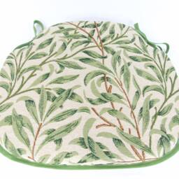 William Morris - Willow Bough Sage Tapestry Large Spindle Back Tie-On Seat Pads Dining/Patio/Garden/Kitchen - thumbnail 2