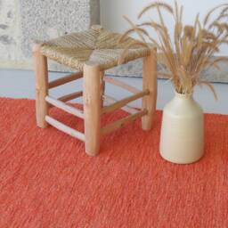 Medium Handwoven Orange Rug 150x100 cm, Bedroom Rug, Kids Nursery Kitchen Bohemian Tapis Orange, Vloerkleed - thumbnail 2
