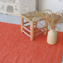 Medium Handwoven Orange Rug 150x100 cm, Bedroom Rug, Kids Nursery Kitchen Bohemian Tapis Orange, Vloerkleed - thumbnail 4