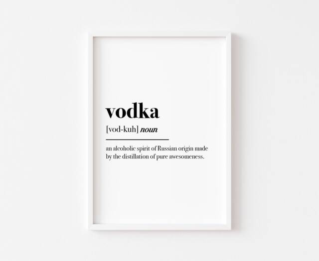 Vodka Definition - Kitchen Wall Art Prints Food Alcohol Print Decor Home - image 1