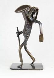 Hiker - Metal Art Figurine Railroad Spike Art Hiking- Hiker Gift - thumbnail 2