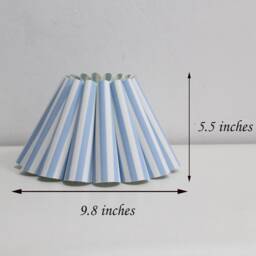 Handmade Light Blue Striped Fabric Lampshade For Home Decor-100# - thumbnail 2