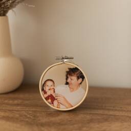 Remembrance Photo Christmas Tree Decoration, Embroidery Hoop, Remembering Loved Ones Ornament - thumbnail 2