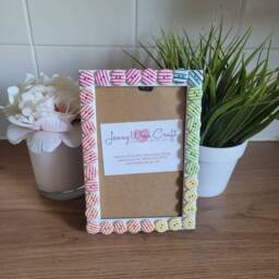 Colourful Round Wooden Button Photo Frame 4 X 6 Inches - thumbnail 3