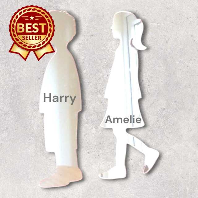 Personalized Children Acrylic Mirror Custom Engraved Name Sign - image 1