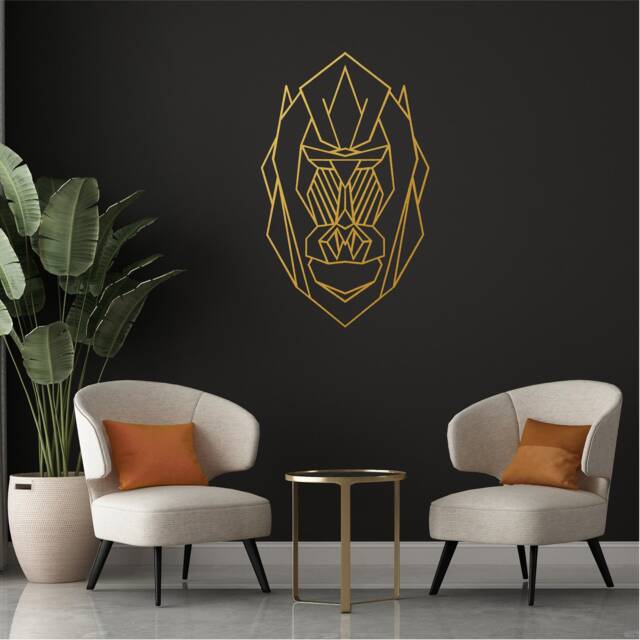 Geometric Mandrill Wall Art, Minimalist, Modern, Abstract, Decal, Mural, Transfer, Boho -G035 , 5 Sizes, 36 Colour Options - image 1