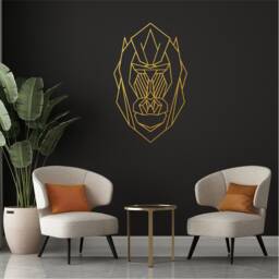 Geometric Mandrill Wall Art, Minimalist, Modern, Abstract, Decal, Mural, Transfer, Boho -G035 , 5 Sizes, 36 Colour Options - thumbnail 1