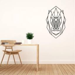 Geometric Mandrill Wall Art, Minimalist, Modern, Abstract, Decal, Mural, Transfer, Boho -G035 , 5 Sizes, 36 Colour Options - thumbnail 3