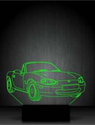 Convertible Sport Car 3D Smart App Control Night Light Bluetooth, Music, 7&16M Colour Mobile App , Gift Led Lamp - thumbnail 1