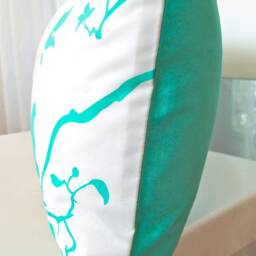 Mint Green Print On Off White Flying By Rectangle Pillow - thumbnail 4