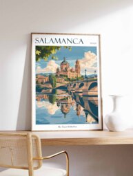 Salamanca Spain Travel Poster City Wall Art, Spanish Decor - thumbnail 1