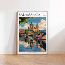 Salamanca Spain Travel Poster City Wall Art, Spanish Decor - thumbnail 3
