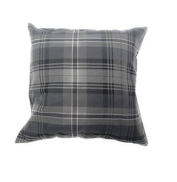 Grey Tartan Square Cushion Cover 44cm X - image 1