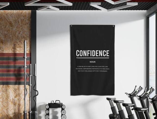 Confidence Definition Flag - Motivational Gym Decor, Office Wall Art, Inspirational Banner, Self-Belief, Empowerment Gift, Daily Motivation - image 1