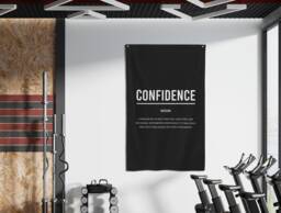 Confidence Definition Flag - Motivational Gym Decor, Office Wall Art, Inspirational Banner, Self-Belief, Empowerment Gift, Daily Motivation - thumbnail 1