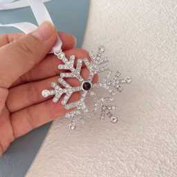 Custom Christmas Photo Ornament, Snowflake Projection Tree Decoration 2025, Holiday Hanging Family Keepsake - thumbnail 2