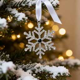 Custom Christmas Photo Ornament, Snowflake Projection Tree Decoration 2025, Holiday Hanging Family Keepsake - thumbnail 3