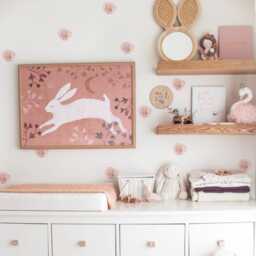 Floral Polka Dots Fabric Wall Stickers. Removable & Reusable - thumbnail 2