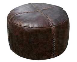 Leather Pouf Vintage Look - thumbnail 1