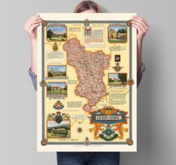 Old Map Of Derbyshire - 1946 Ernest Clegg Melbourne Chatsworth Kedleston Hardwick Haddon Sudbury Halls Tideswell Church - thumbnail 1