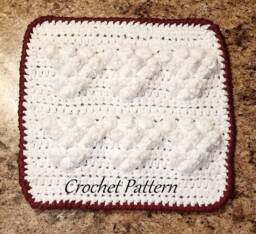 Dishcloth Pattern, White Grapes, Crochet Dishcloth, Tuscan Wine Theme, Downloadable - thumbnail 1