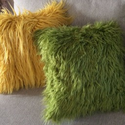 Green Faux Fur Pillow Cover, Chartreuse Green Throw Pillow, Olive Sham, Toss - thumbnail 3