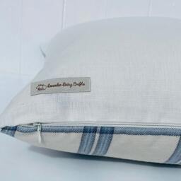 Laura Ashley Dalby Check Cushion Handmade Seaspray Blue Plaid Pillow - thumbnail 3