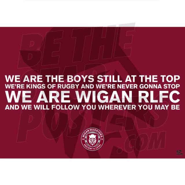 Wigan Warriors Rlfc Chant Poster - Officially Licensed Product - image 1