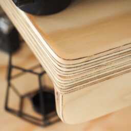 Mid Century Modern Plywood Record Player Stand With Amplifier Shelf - thumbnail 3