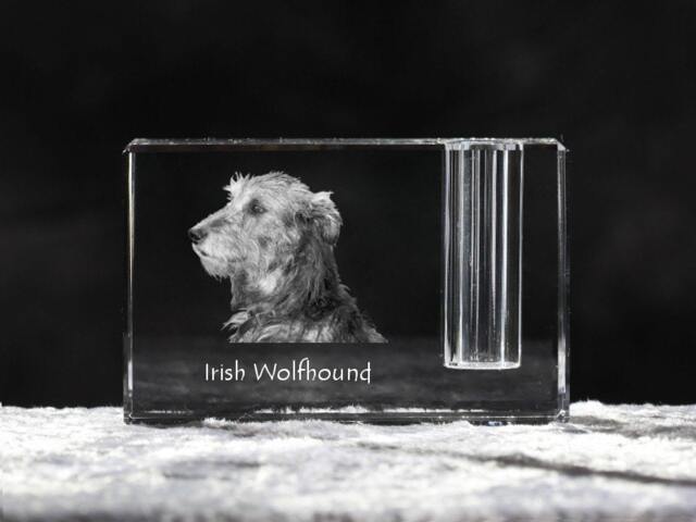 Irish Wolfhound, Crystal Pen Holder With Dog, Souvenir, Decoration, Limited Edition, Collection - image 1