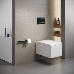 Modern Aluminum Toilet Paper Holder With Shelf Floating Roll Design - thumbnail 3