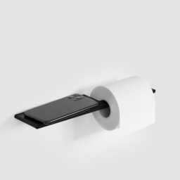 Modern Aluminum Toilet Paper Holder With Shelf Floating Roll Design - thumbnail 1