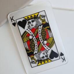 King Queen Playing Card Wall Decor Hand Painted Of Hearts Home Game Art Piece Poker Casino His & Hers - thumbnail 3