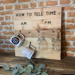How To Tell The Time Am Pm - Coffee & Wine Plaque, Wall Art, Dining Room Kitchen Art - thumbnail 2