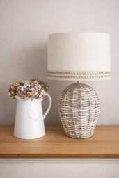 Hessian Lampshade Or Ceiling Ivory Cream With Jute Trim - thumbnail 1