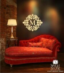Baroque Monogram Wall Decal Custom Vinyl Letter Stickers - thumbnail 2
