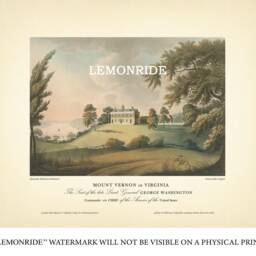 George Washington's Home Mount Vernon in Virginia - 10x8'' Size Print Restored Antique Engraving Historical Reproduction - thumbnail 2