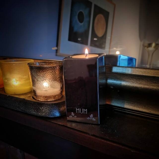 Personalised Tea Light Candle Holder - Laser Engraved Text Or Design - Christmas Decoration Wedding Table Steel Anniversary - image 1