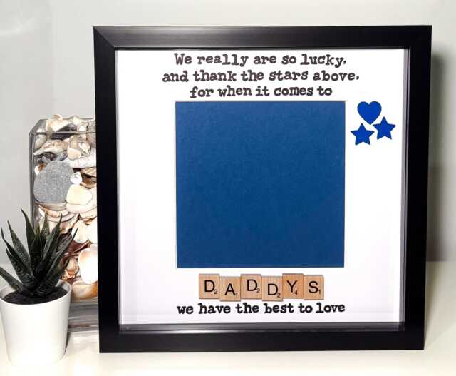 Daddy Photo Frame - Birthday Personalised Scrabble Art Fathers Day - image 1