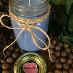 Waterfall Mist, Hand Poured, Made, All Natural, 100% Soy, 16 Oz. Soy Candle, in Mason Canning Jar With Rustic Metal Lid - thumbnail 3