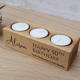 Triple Tealight Candle Holder Birthday Gift - thumbnail 3