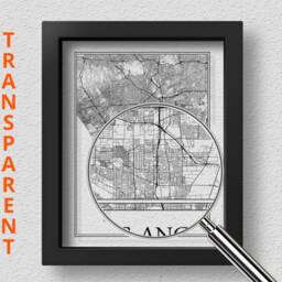 Transparent Los Angeles City Map Detailed Wall Art Print Poster California Gift - thumbnail 3