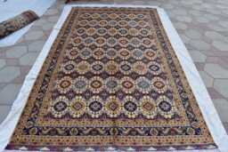 Handmade Afghan Wool Rug Large Vintage Chob Rang Carpet - 17.3x9.5 Ft - thumbnail 1