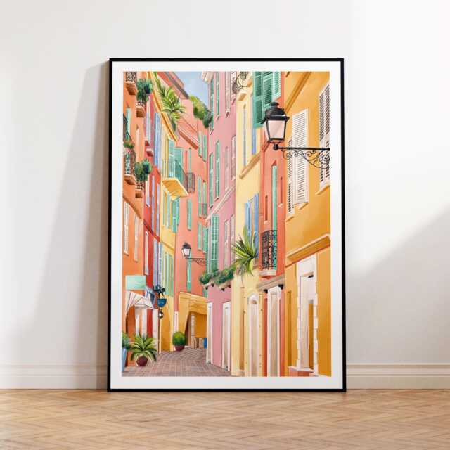 Monaco Art Print, Travel Poster, Art, Monaco, Wall Decor, Gift - image 1